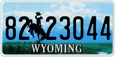 WY license plate 8223044