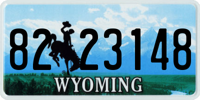 WY license plate 8223148
