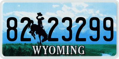 WY license plate 8223299