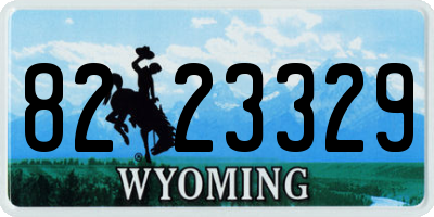 WY license plate 8223329