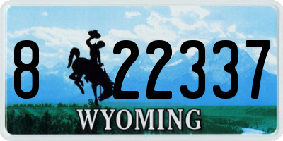 WY license plate 822337