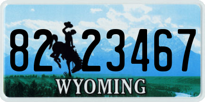 WY license plate 8223467