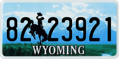 WY license plate 8223921