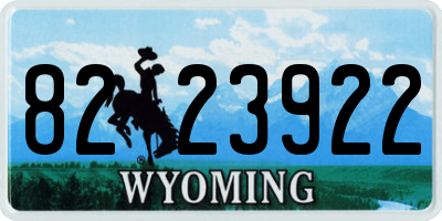 WY license plate 8223922