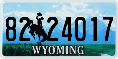 WY license plate 8224017