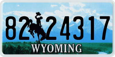 WY license plate 8224317