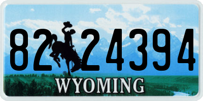 WY license plate 8224394