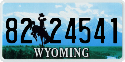 WY license plate 8224541