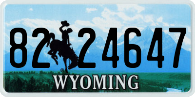 WY license plate 8224647