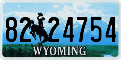 WY license plate 8224754