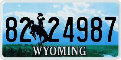 WY license plate 8224987