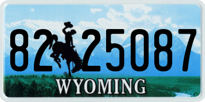 WY license plate 8225087