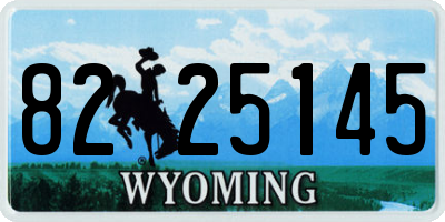 WY license plate 8225145