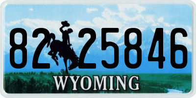 WY license plate 8225846