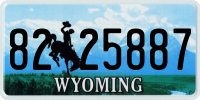 WY license plate 8225887