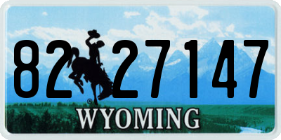 WY license plate 8227147