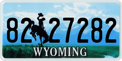 WY license plate 8227282