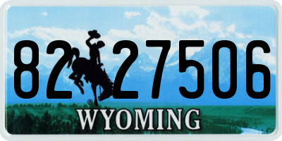 WY license plate 8227506