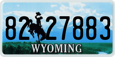 WY license plate 8227883