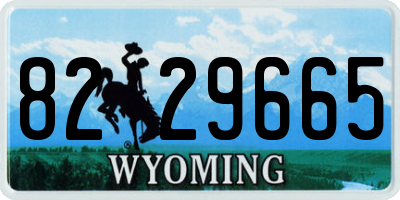 WY license plate 8229665