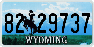 WY license plate 8229737
