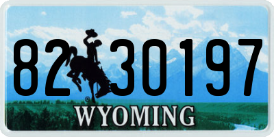 WY license plate 8230197
