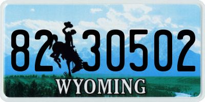 WY license plate 8230502