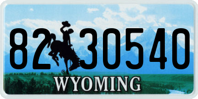 WY license plate 8230540