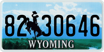 WY license plate 8230646