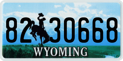 WY license plate 8230668