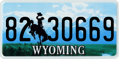 WY license plate 8230669
