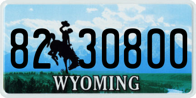 WY license plate 8230800