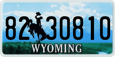 WY license plate 8230810