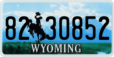 WY license plate 8230852