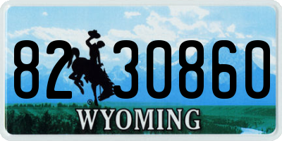 WY license plate 8230860