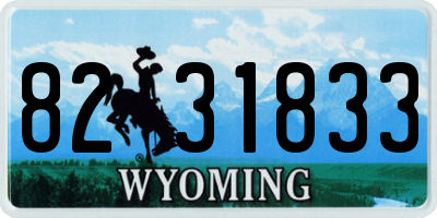 WY license plate 8231833