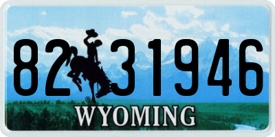 WY license plate 8231946