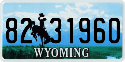 WY license plate 8231960