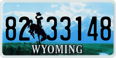 WY license plate 8233148