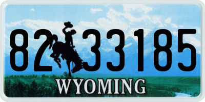 WY license plate 8233185