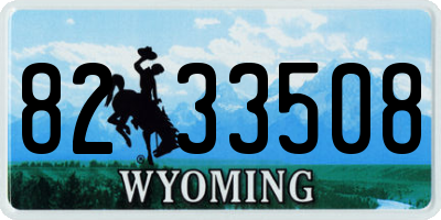 WY license plate 8233508