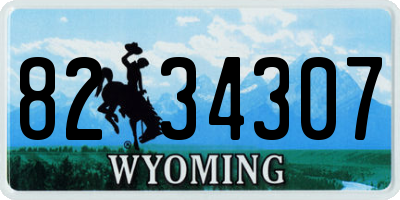 WY license plate 8234307