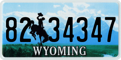 WY license plate 8234347
