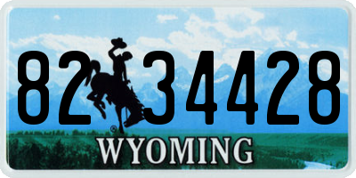 WY license plate 8234428