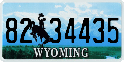 WY license plate 8234435