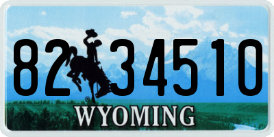 WY license plate 8234510