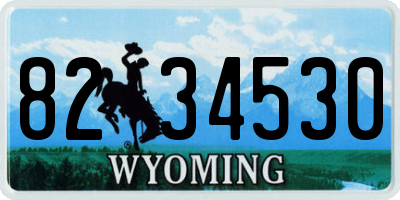 WY license plate 8234530