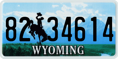 WY license plate 8234614