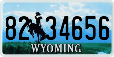 WY license plate 8234656
