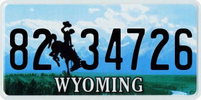 WY license plate 8234726